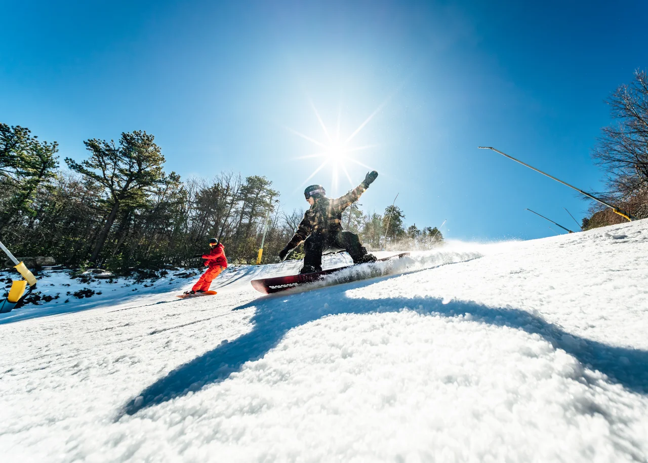 Massanutten ski area general skier skiing sunny slope 10