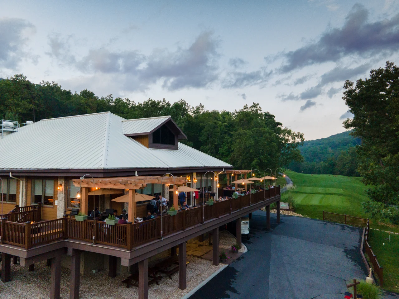 Massanutten campfire grill aerial restaurant and golf course