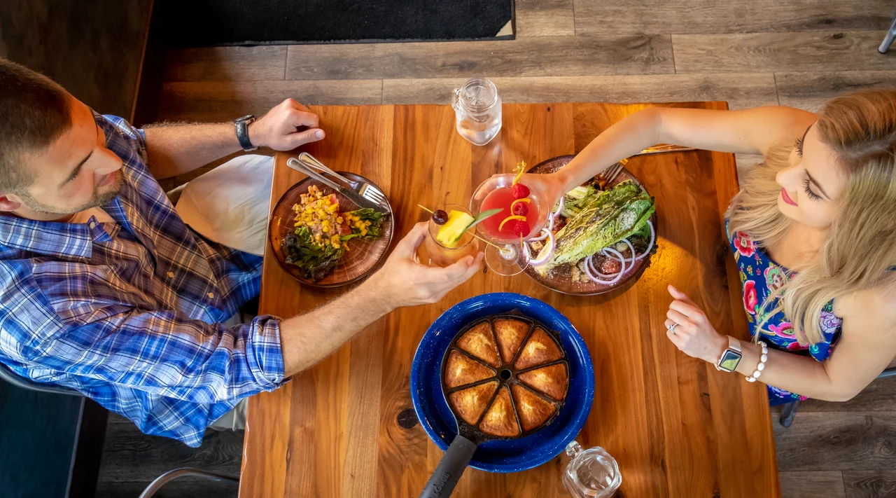 Massanutten campfire grill overhead family dining