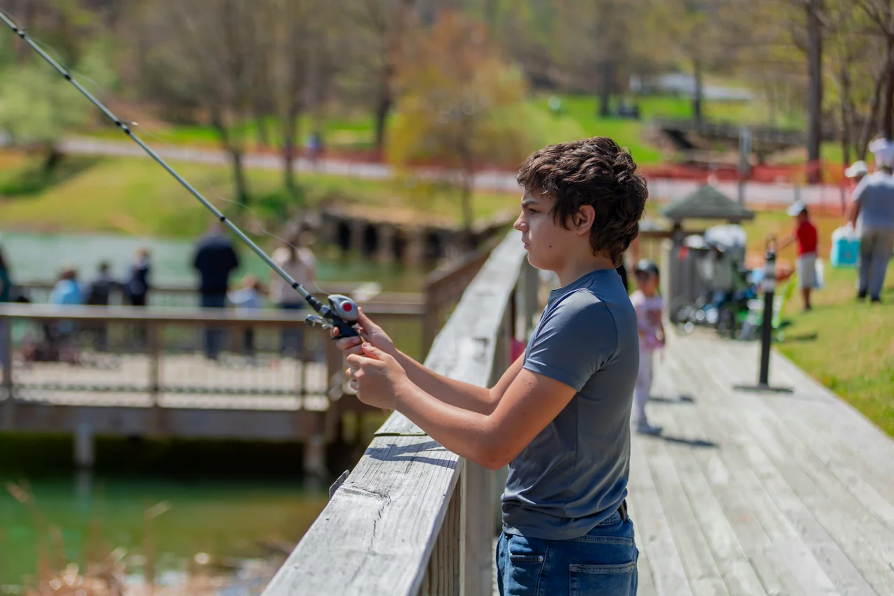 Massanutten fishing boy on dock