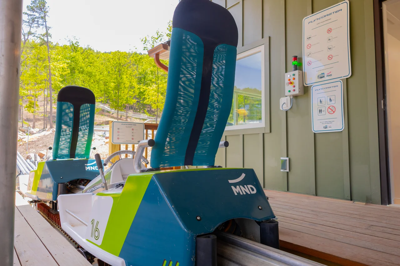 Massanutten fun coaster carts at loading station