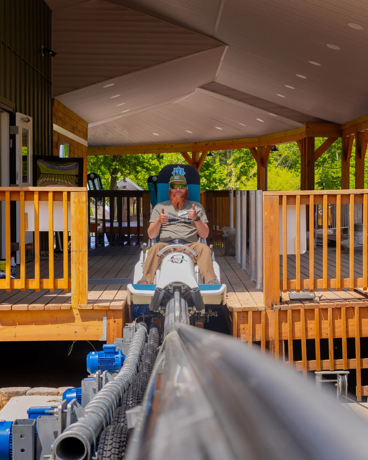 Massanutten fun coaster rider at launch platform