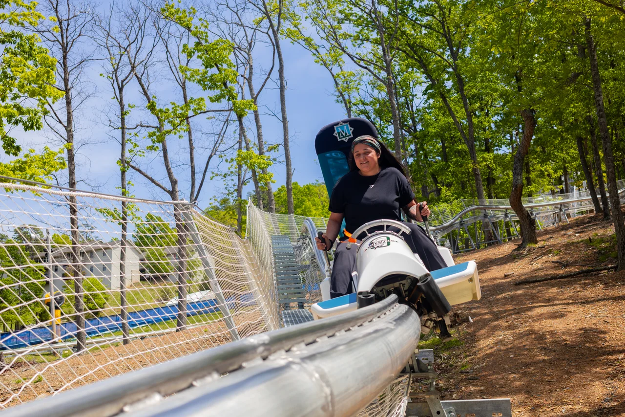 Massanutten fun coaster woman rider on track