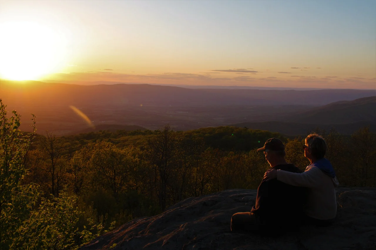 Massanutten hiking sunset overlook couple