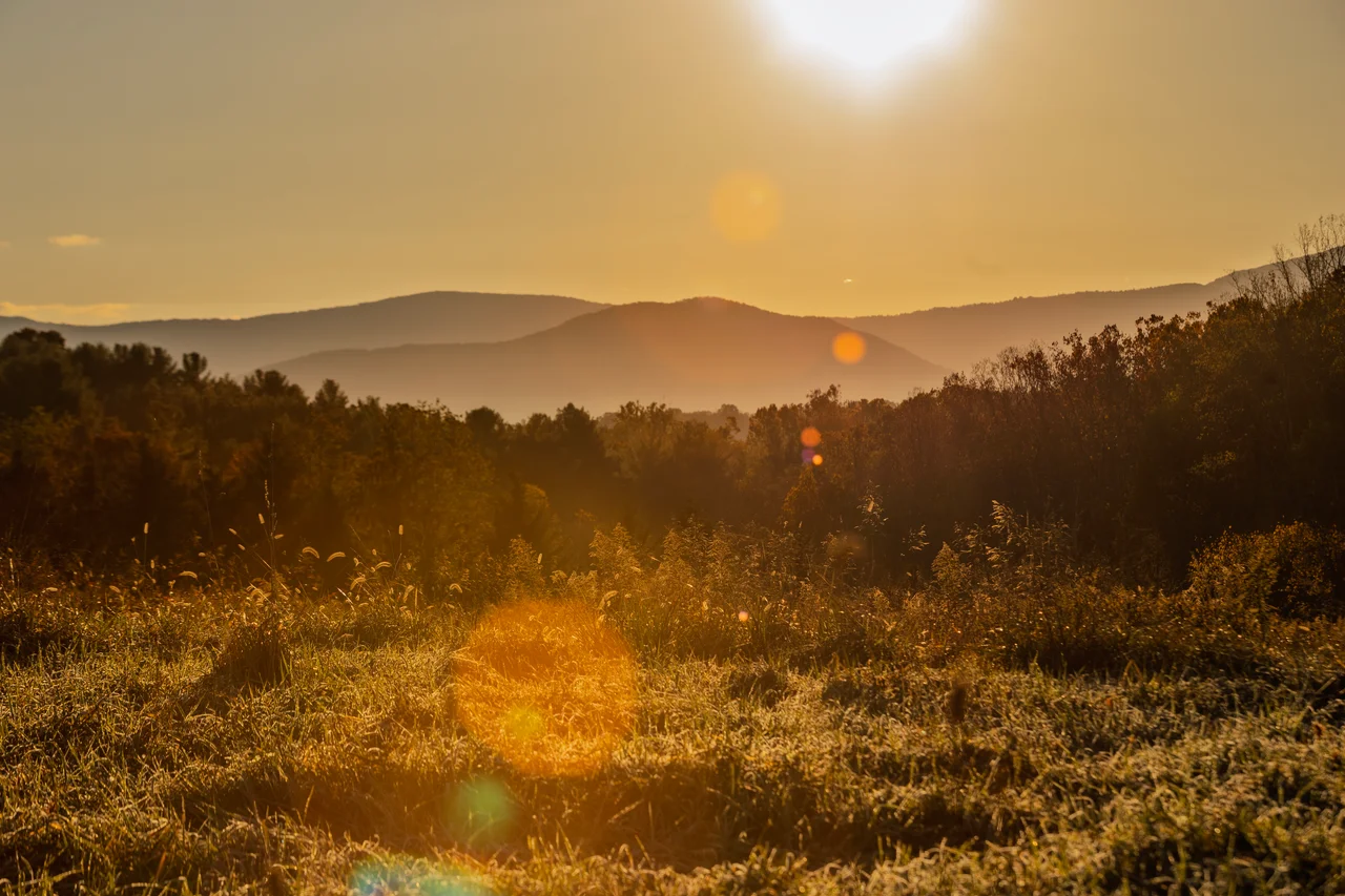 Massanutten hiking trail sunset mountain view