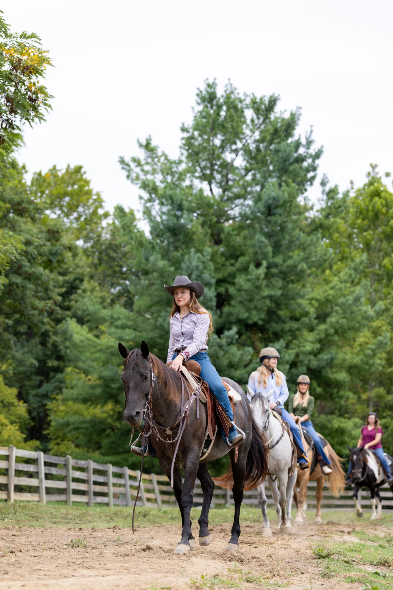 Massanutten horseback riding group farm trail portrait