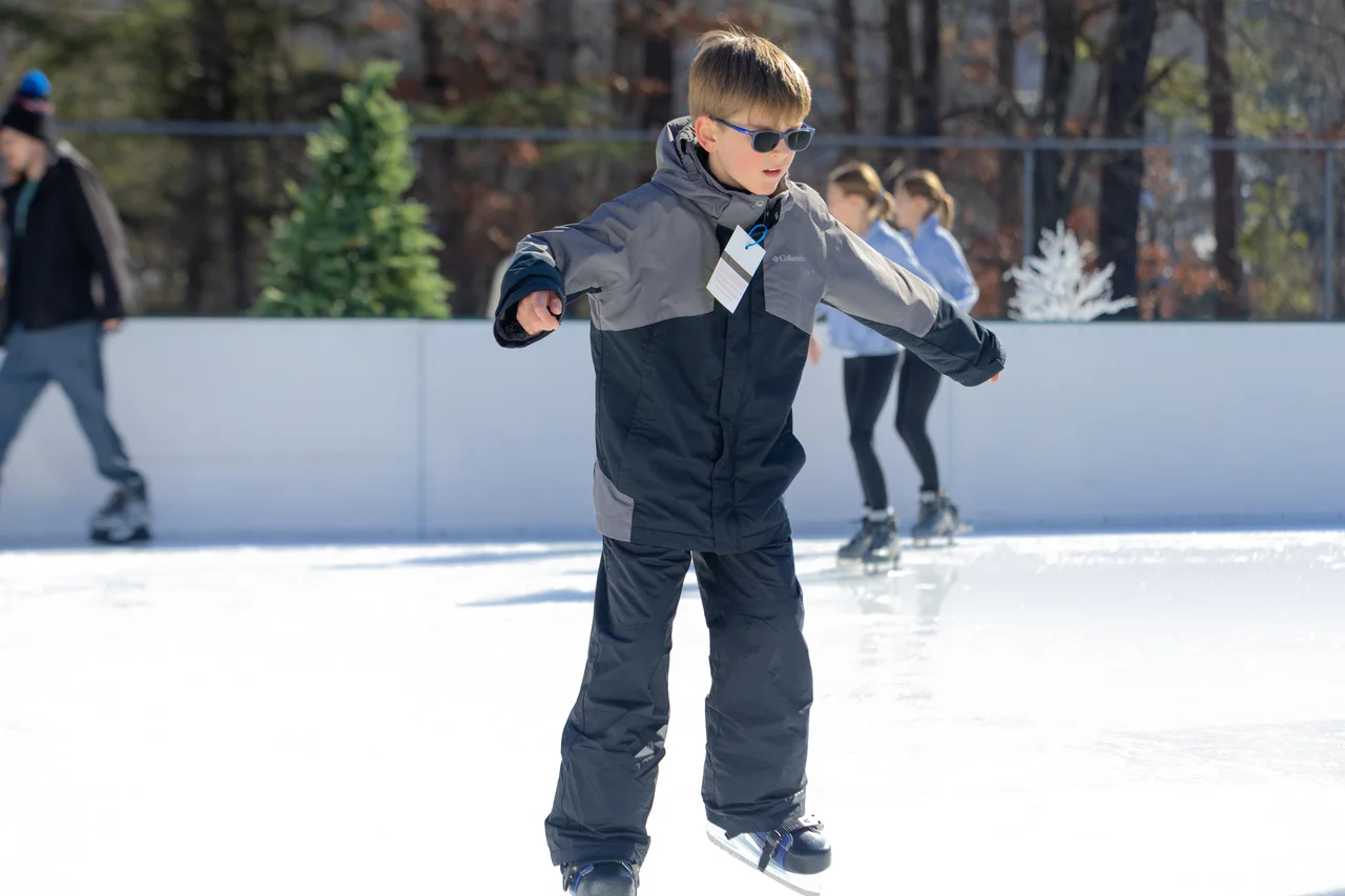 Massanutten ice skating boy on rink