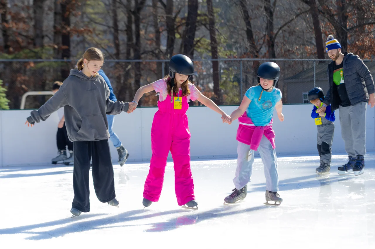 Massanutten ice skating family group