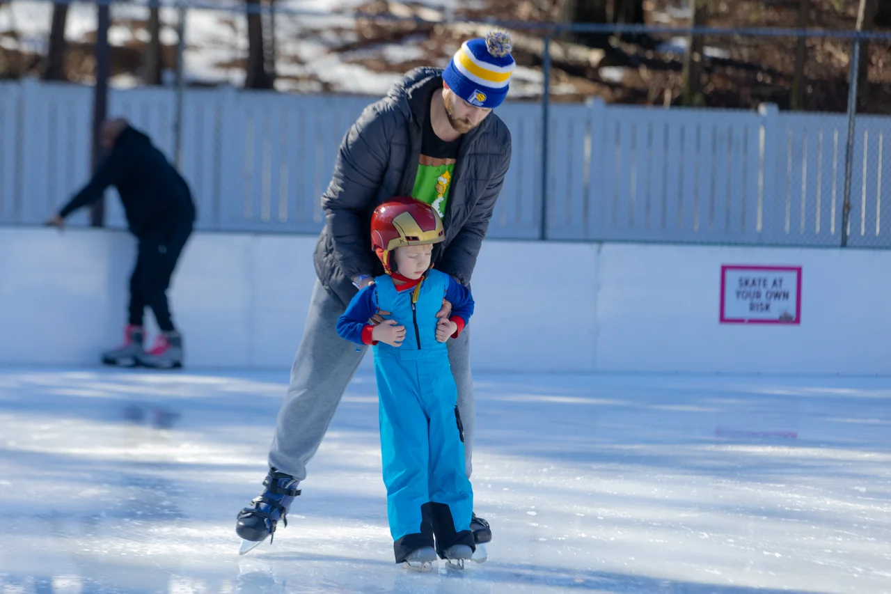 Massanutten ice skating parent child
