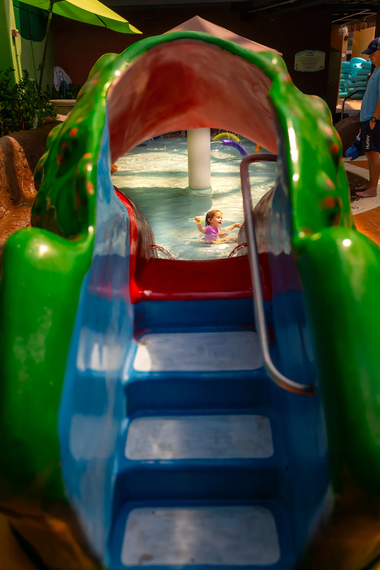 Massanutten indoor waterpark blue body slide 24