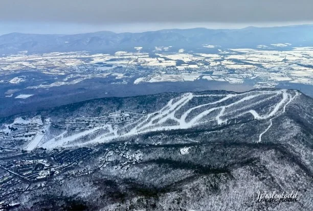 Massanutten scenic winter aerial ski mountain panorama 40