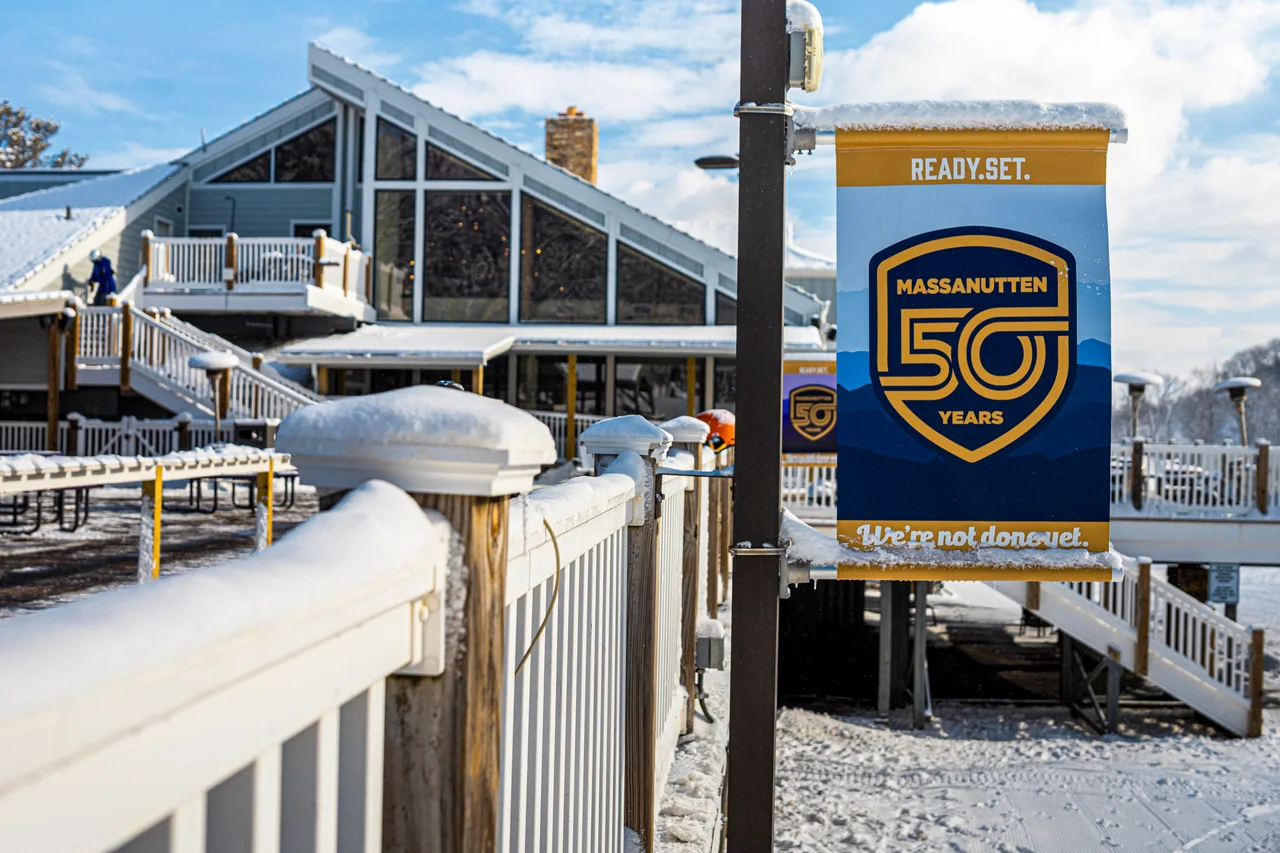 Massanutten scenic winter ski lodge entrance winter 34