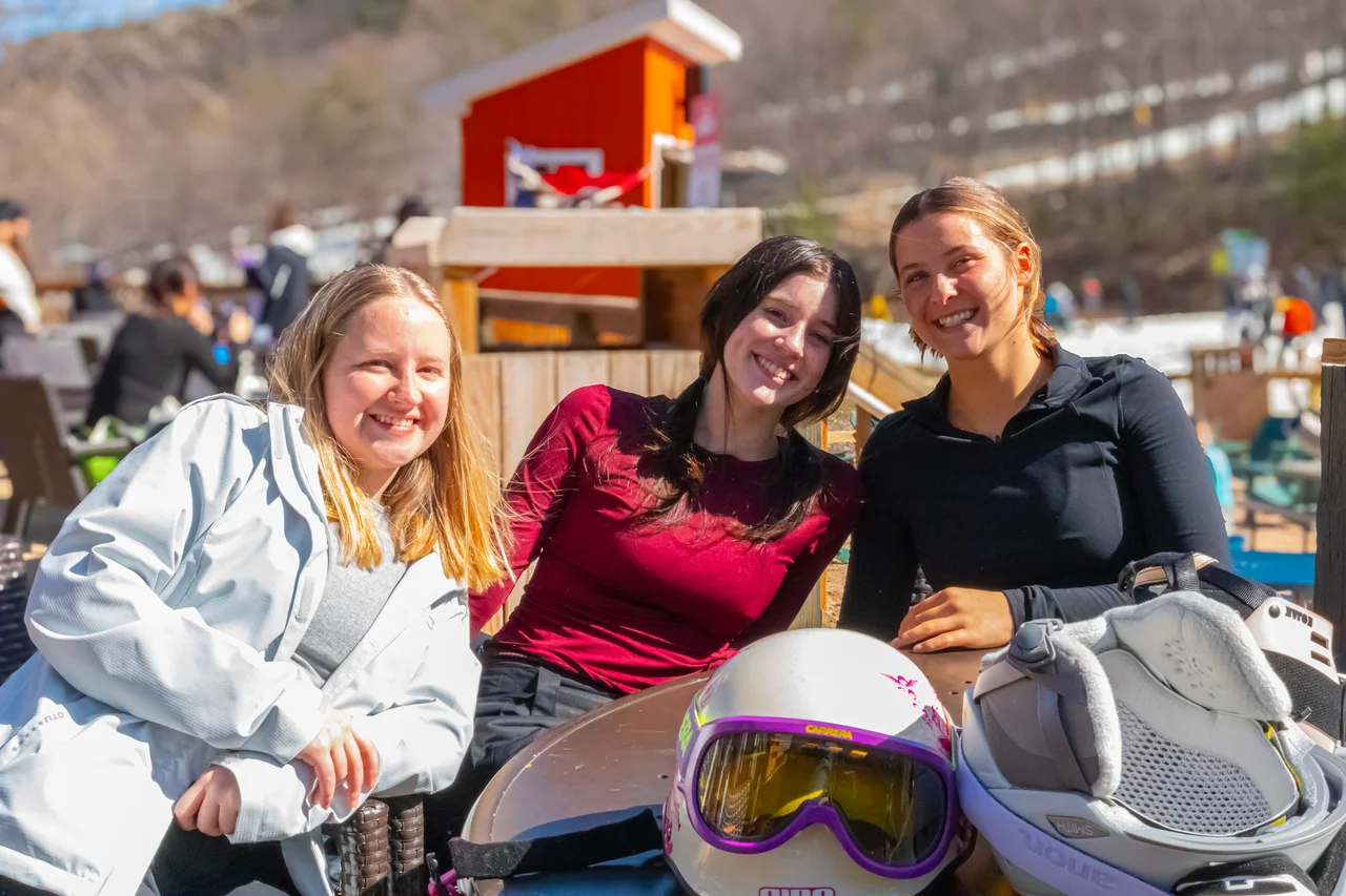 Massanutten snow moon festival friends at ski base