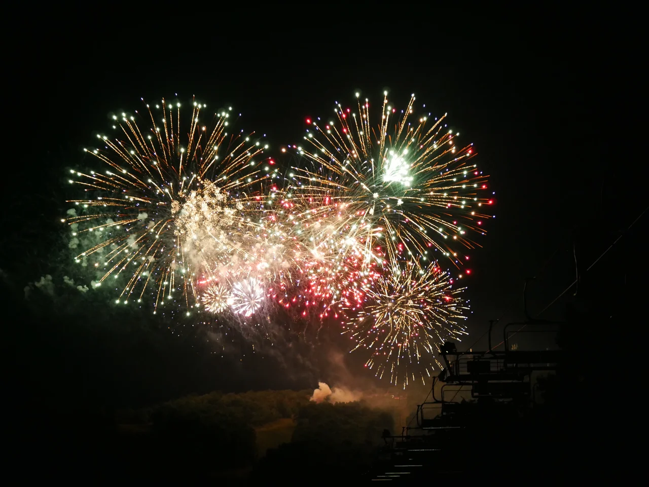 Massanutten summer jam fireworks over chairlift